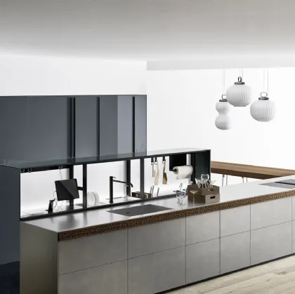 Cucina Design lineare Genius Loci Metallo di Valcucine