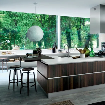 Cucina Moderna Oyster con isola in Rovere Botte di Veneta Cucine