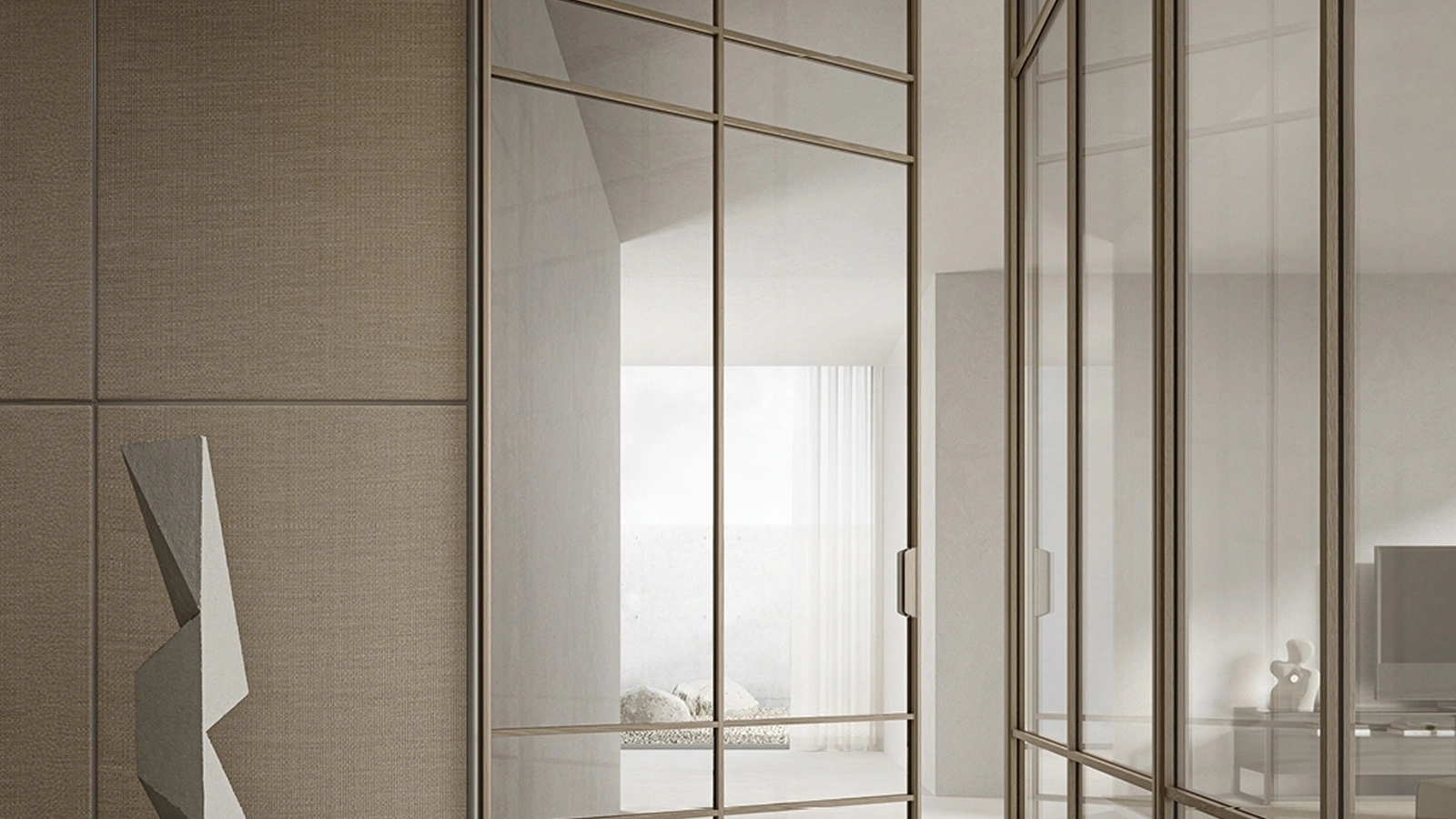 Porta per interni Air Rovere e Vetro di Rimadesio