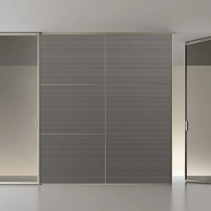 Porta per interni Air Pure Platino e Vetro di Rimadesio