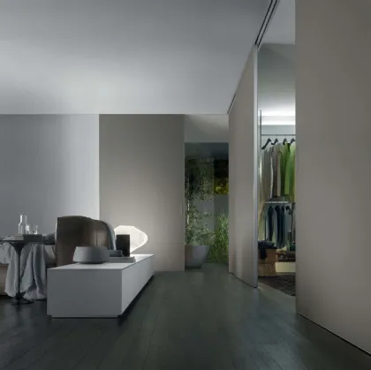 Porta per interni Graphis Light in vetro laccato bianco latte di Rimadesio