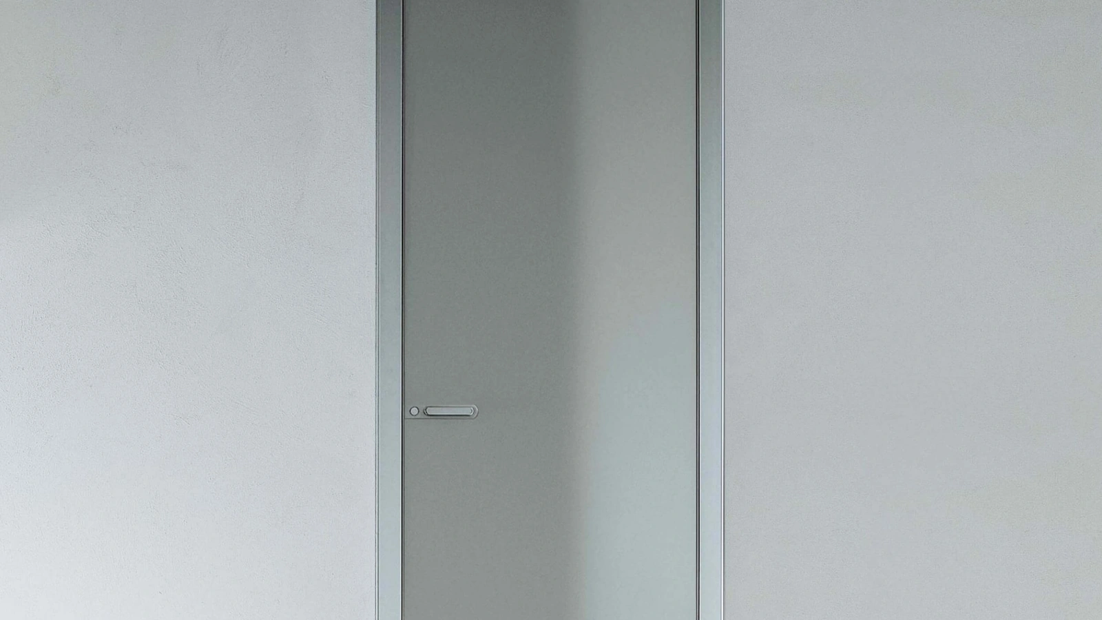 Porta per interni Link+ in vetro grigio cenere con telaio in alluminio di Rimadesio