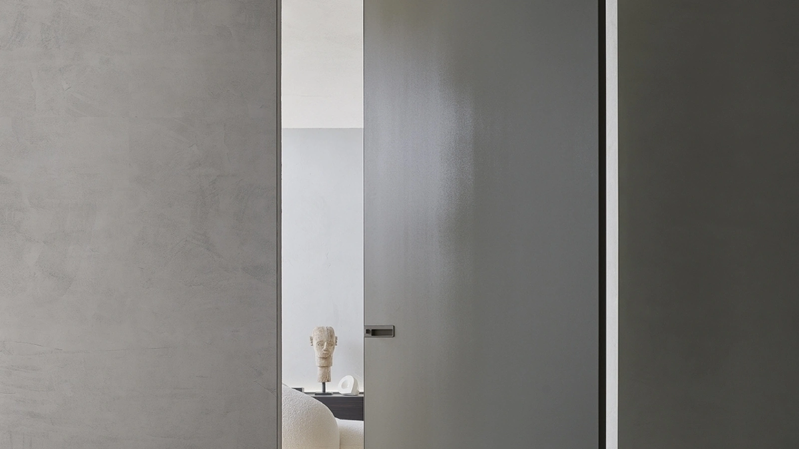 Porta per interni Radius in vetro diamante di Rimadesio