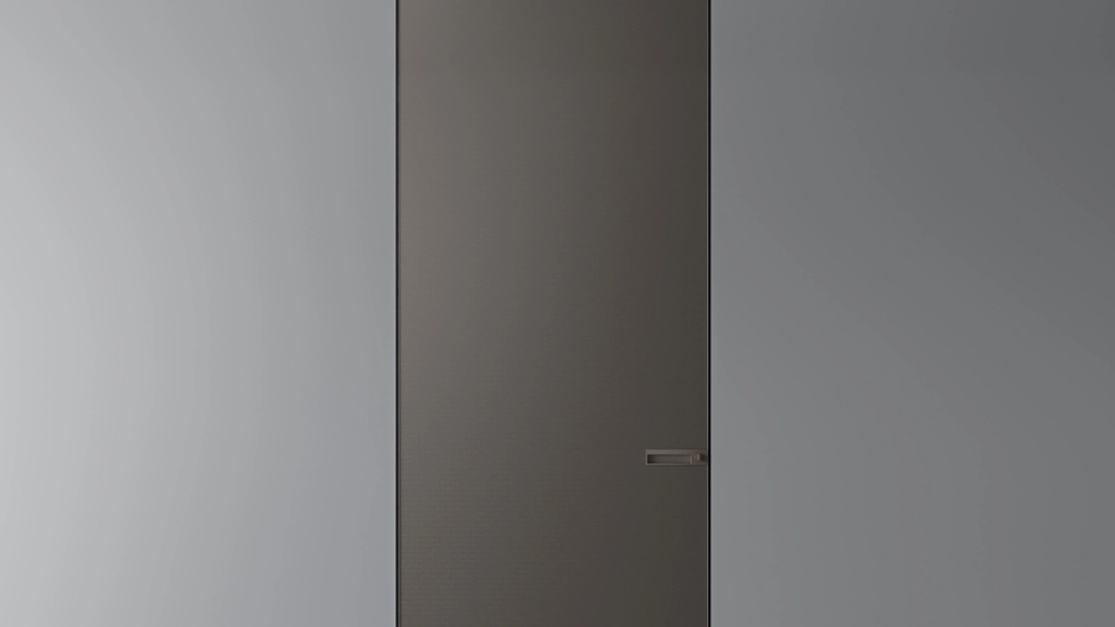 Porta a filo muro per interni Radius in vetro diamante di Rimadesio