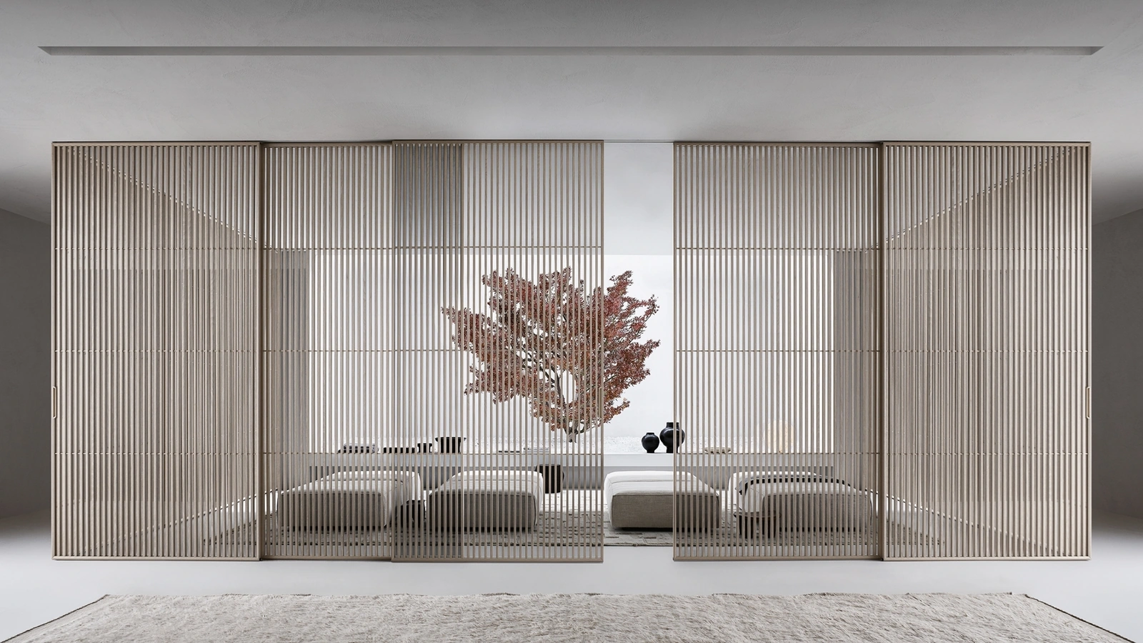 Porta per interni Sail Scorrevole con struttura rivestita in legno di Rimadesio