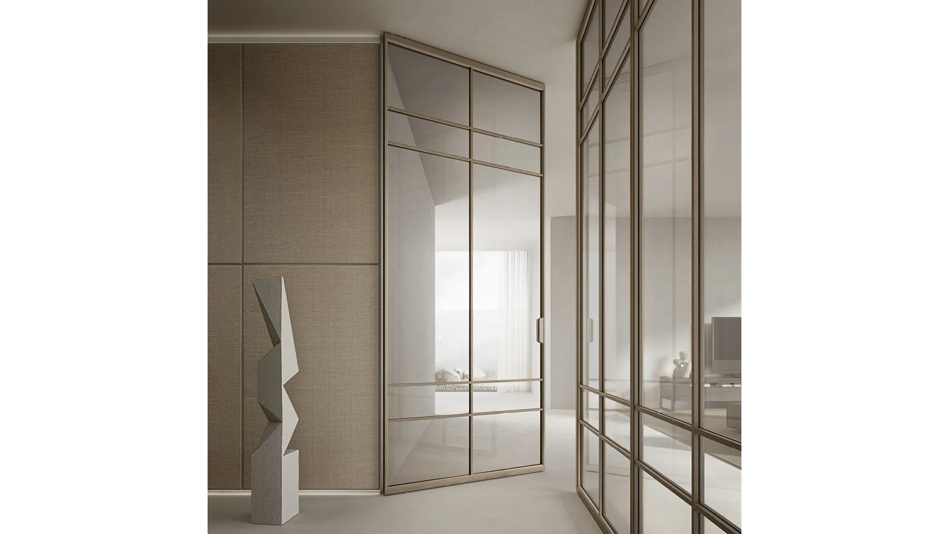 Porta per interni Air Rovere e Vetro di Rimadesio