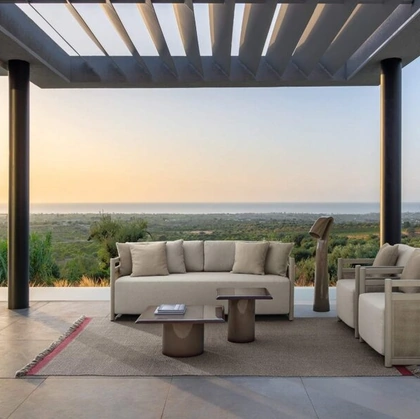 Arredo da esterno Edwin Alu in tessuto imbottito e alluminio di Talenti