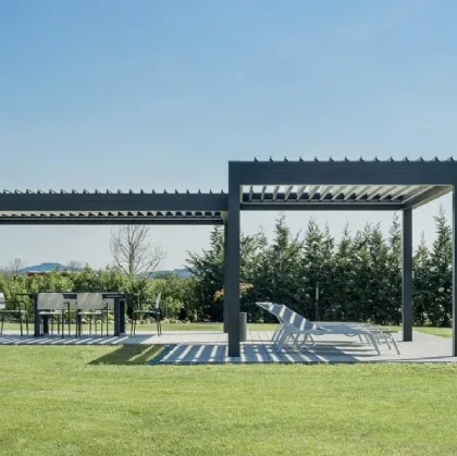Pergola bioclimatica modulare ad isola Med Twist di Gibus