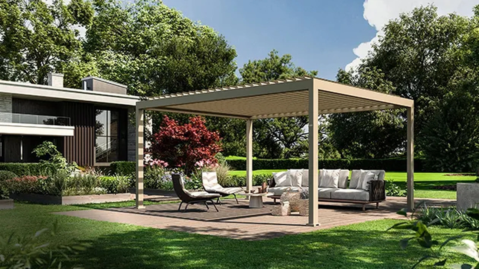 Pergola bioclimatica a isola Sense di Pratic