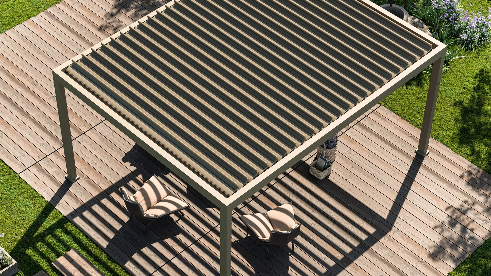 Pergola bioclimatica a isola Sense di Pratic