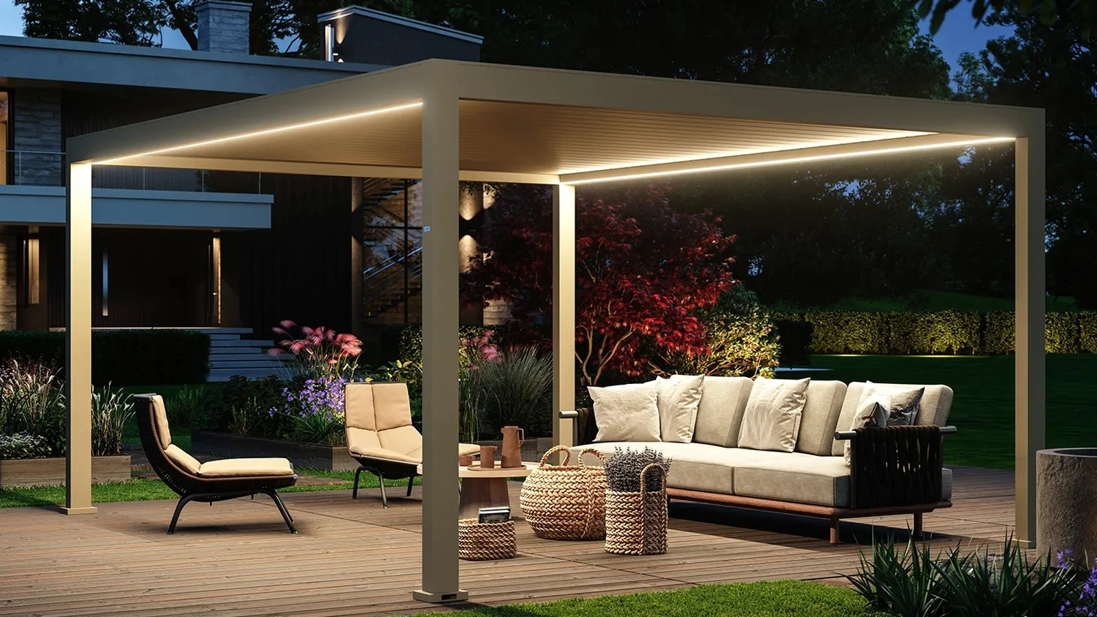 Pergola bioclimatica a isola Sense di Pratic